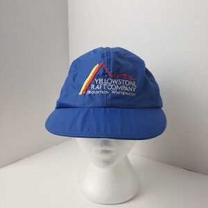 Vintage Yellowstone Raft Company Cap Hat Blue Mountains Whitewater Snapback
